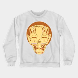 Terracotta African Mask No 3 Crewneck Sweatshirt